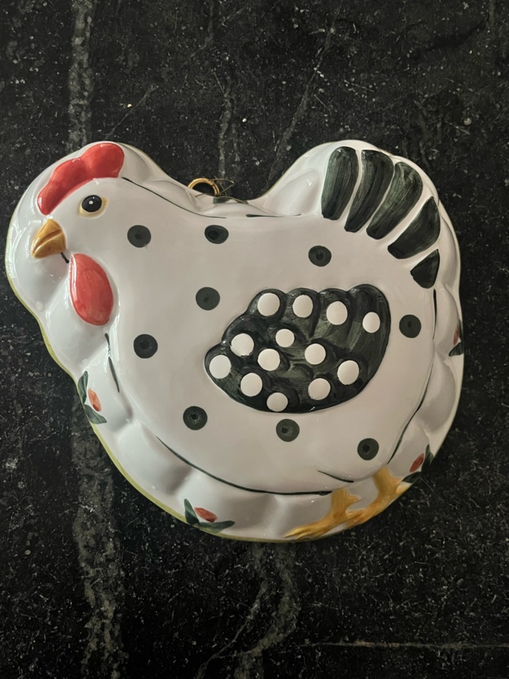 Vintage Hand-Painted Hen/Chicken Mould Wall Hanging Decor